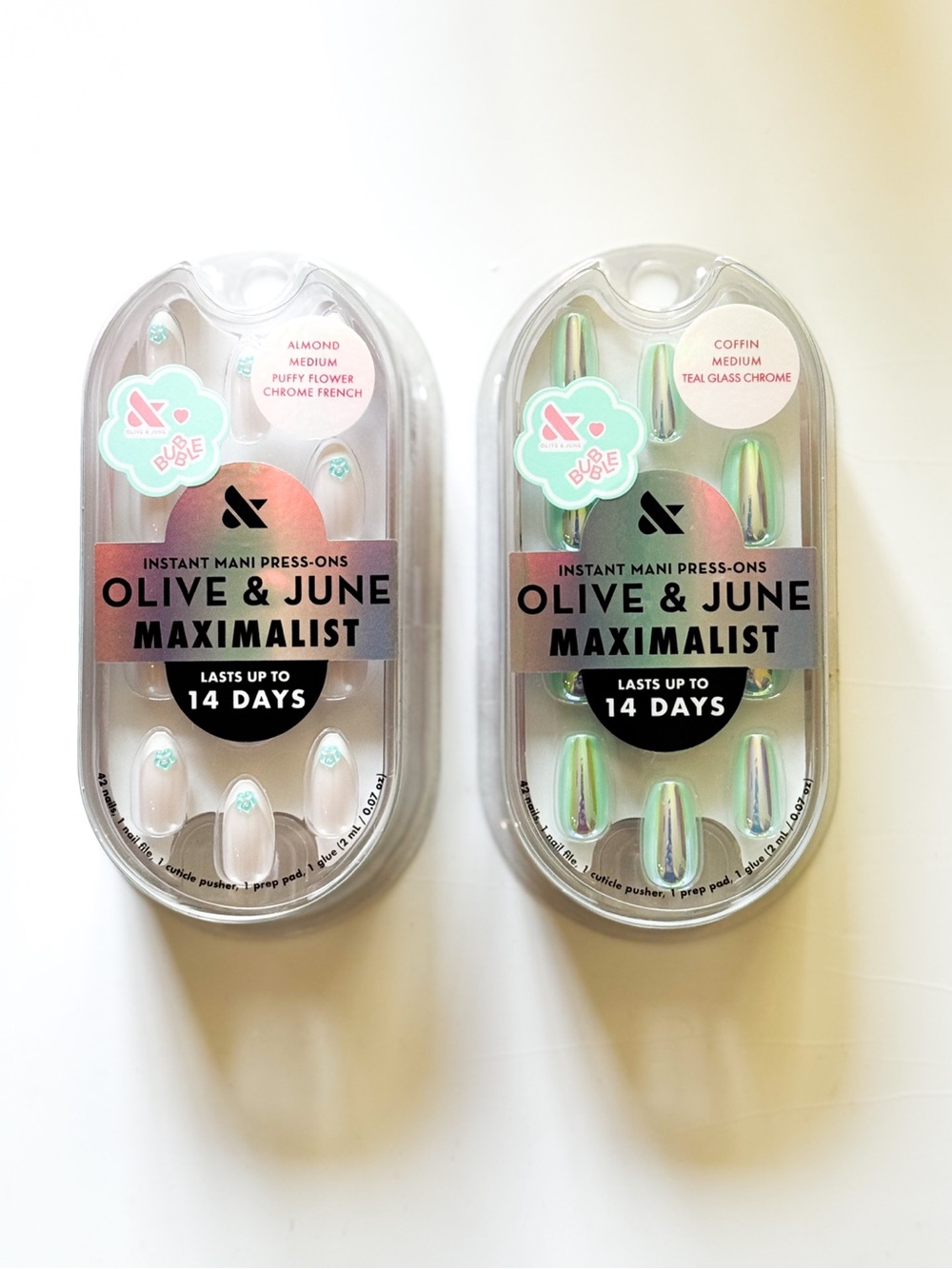 2 set Olive & June Maximalist Press-Ons - Limited Edition Bubble Collab - Picture 2 of 3